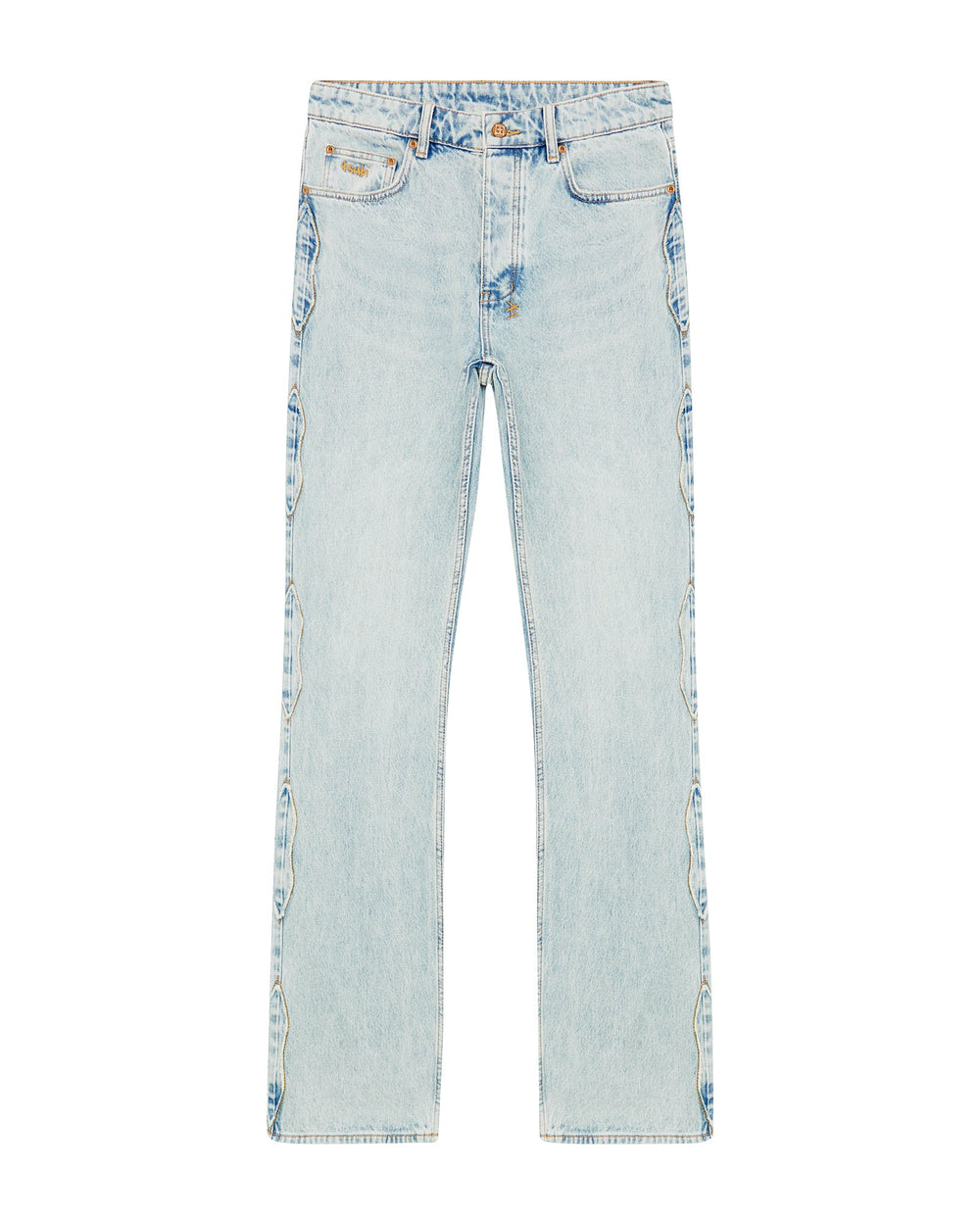 Bronko Paragon Kraft Wide Leg Jean - Stone Wash Denim