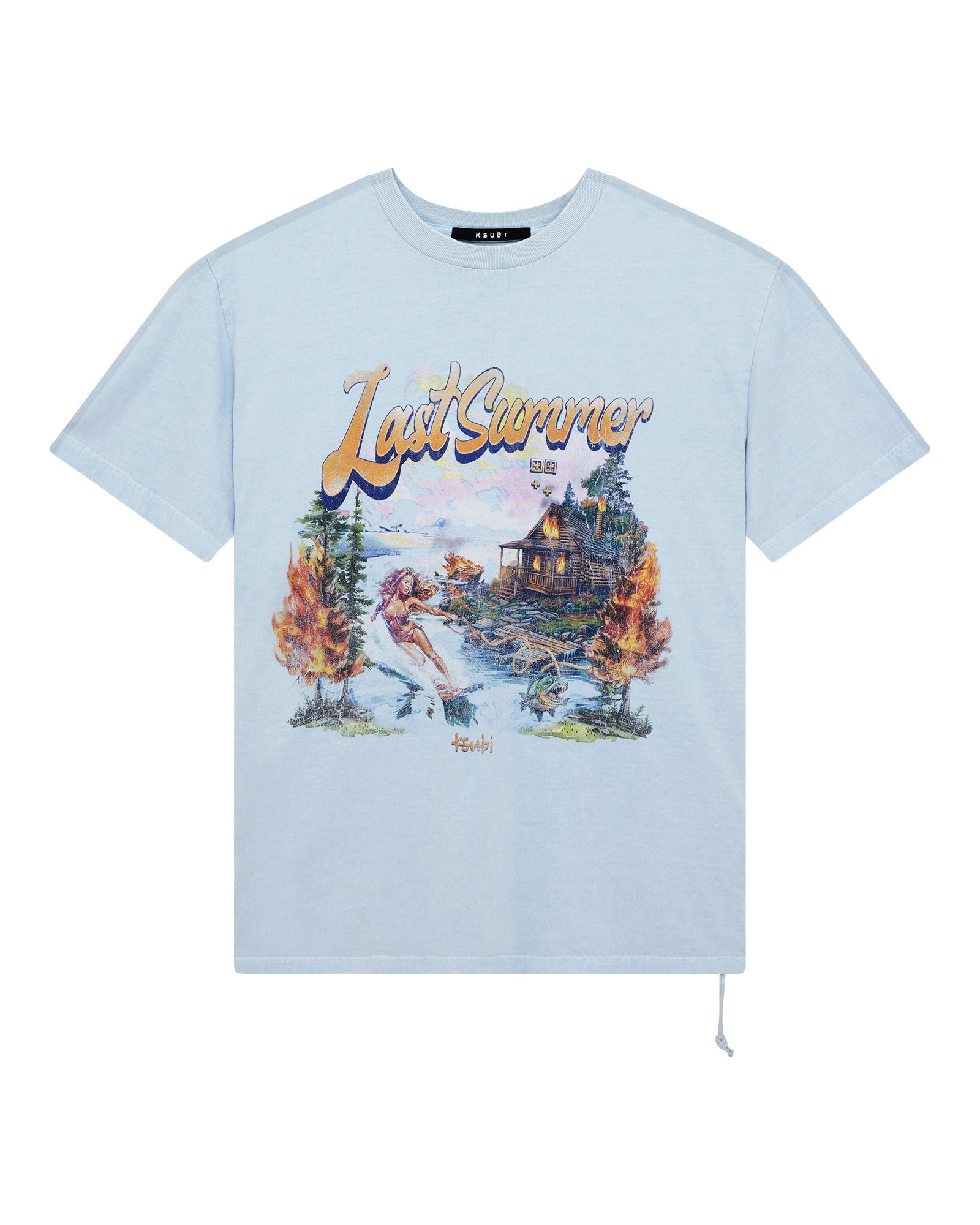 Mens Last Summer Biggie Ss Tee Blue Mist Tees