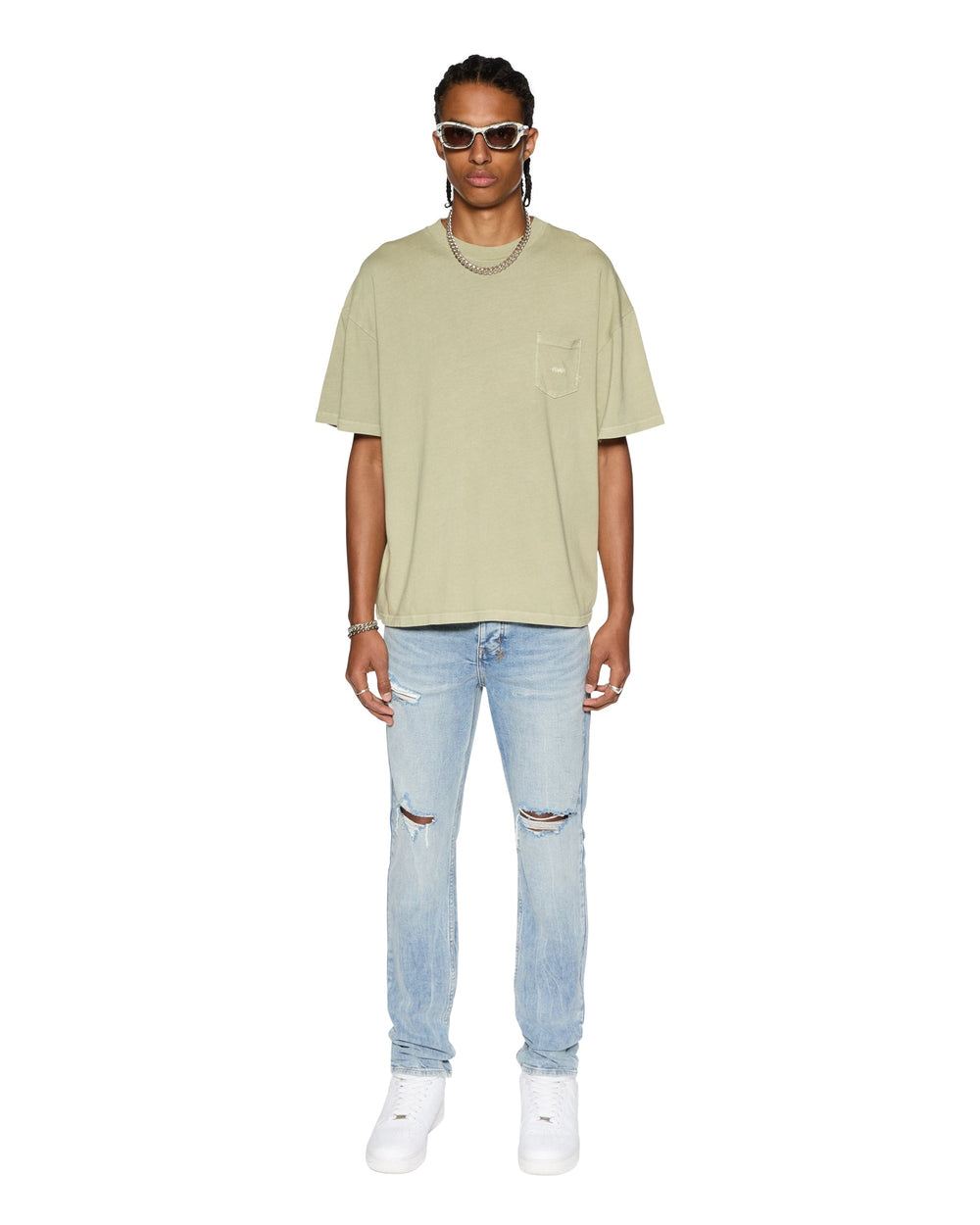 Est Pocket Ss Tee Grass Oversized Tee
