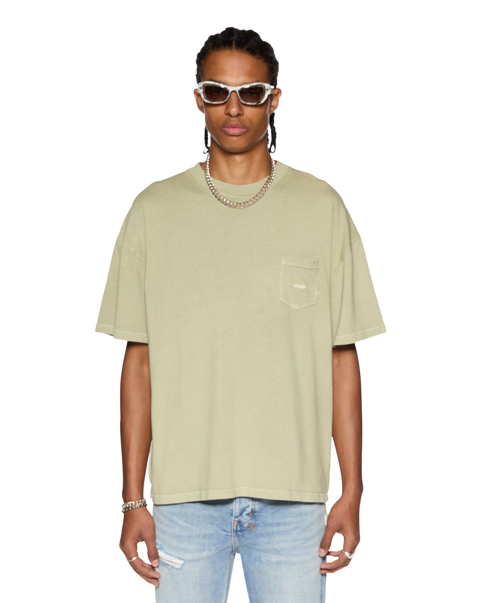 Est Pocket Ss Tee Grass Oversized Tee