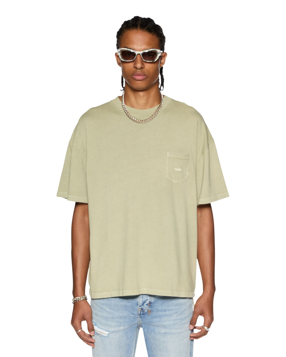Est Pocket Ss Tee Grass Oversized Tee