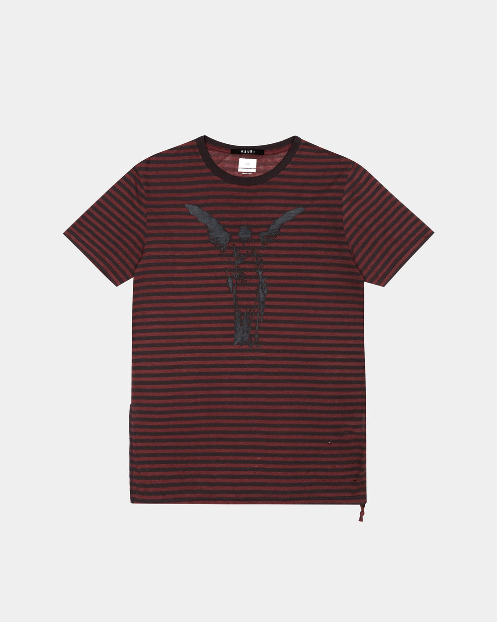 Angel Sioux Short Sleeve Mens T-shirt - Red Black Stripe