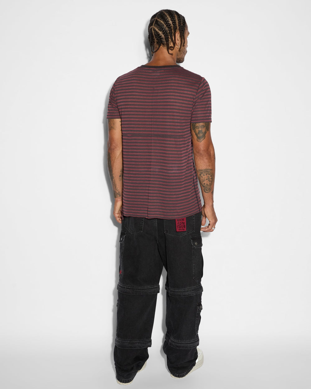 Angel Sioux Short Sleeve Mens T-shirt - Red Black Stripe