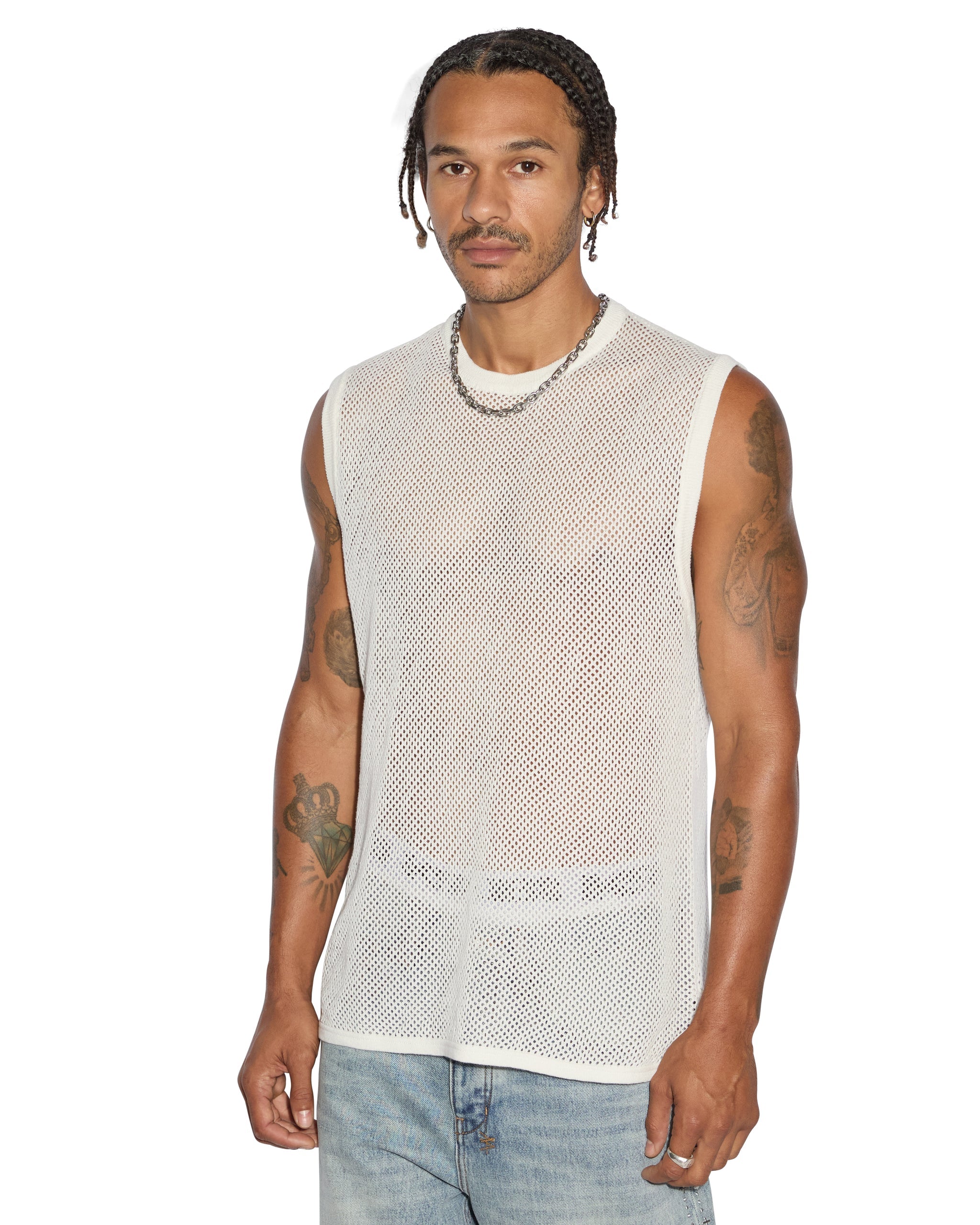 Networth Mesh Tank - White