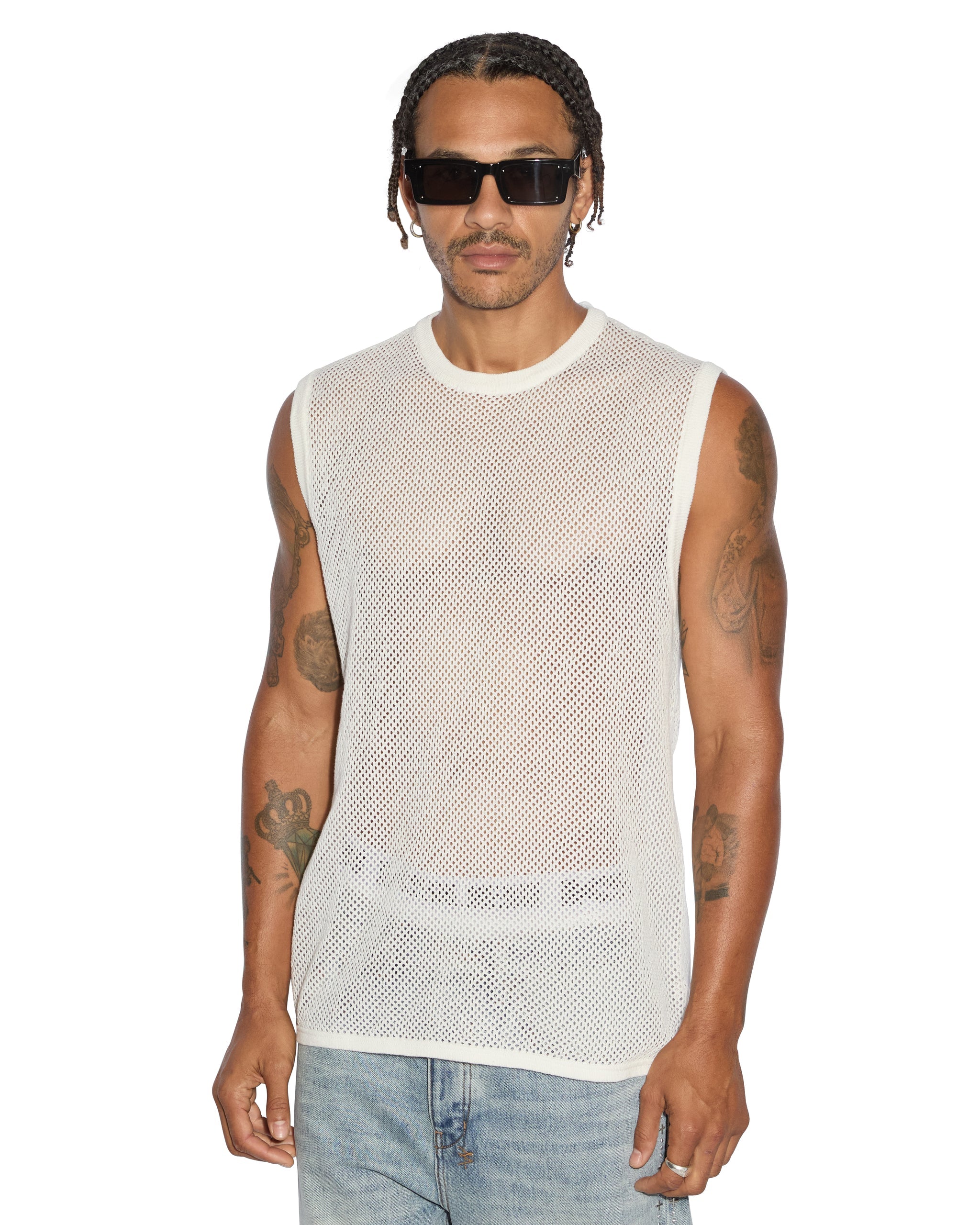 Networth Mesh Tank - White