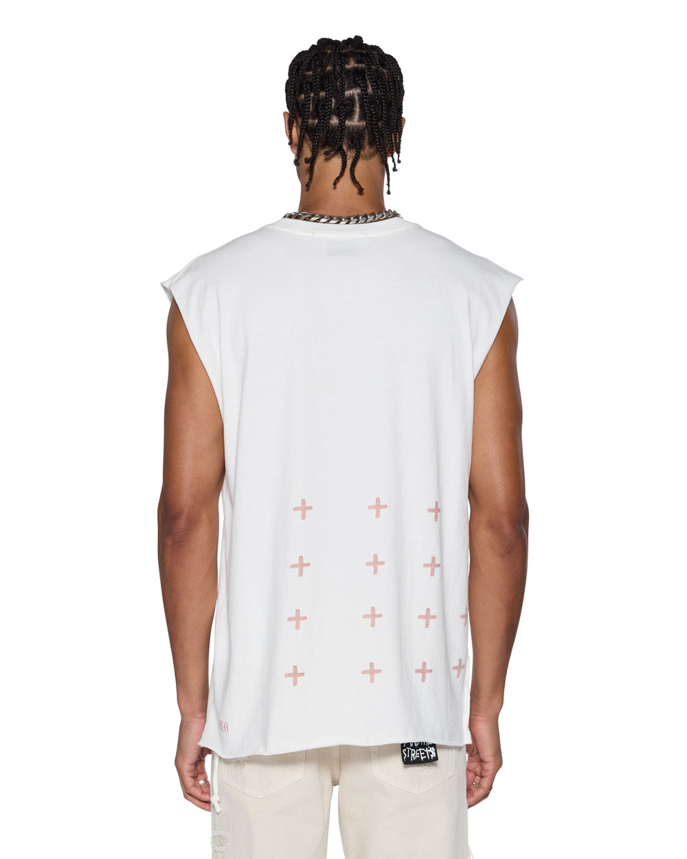 Mens Paradiso Cut Off Tee Vintage White Tees