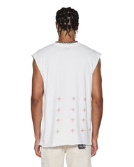 Mens Paradiso Cut Off Tee Vintage White Tees