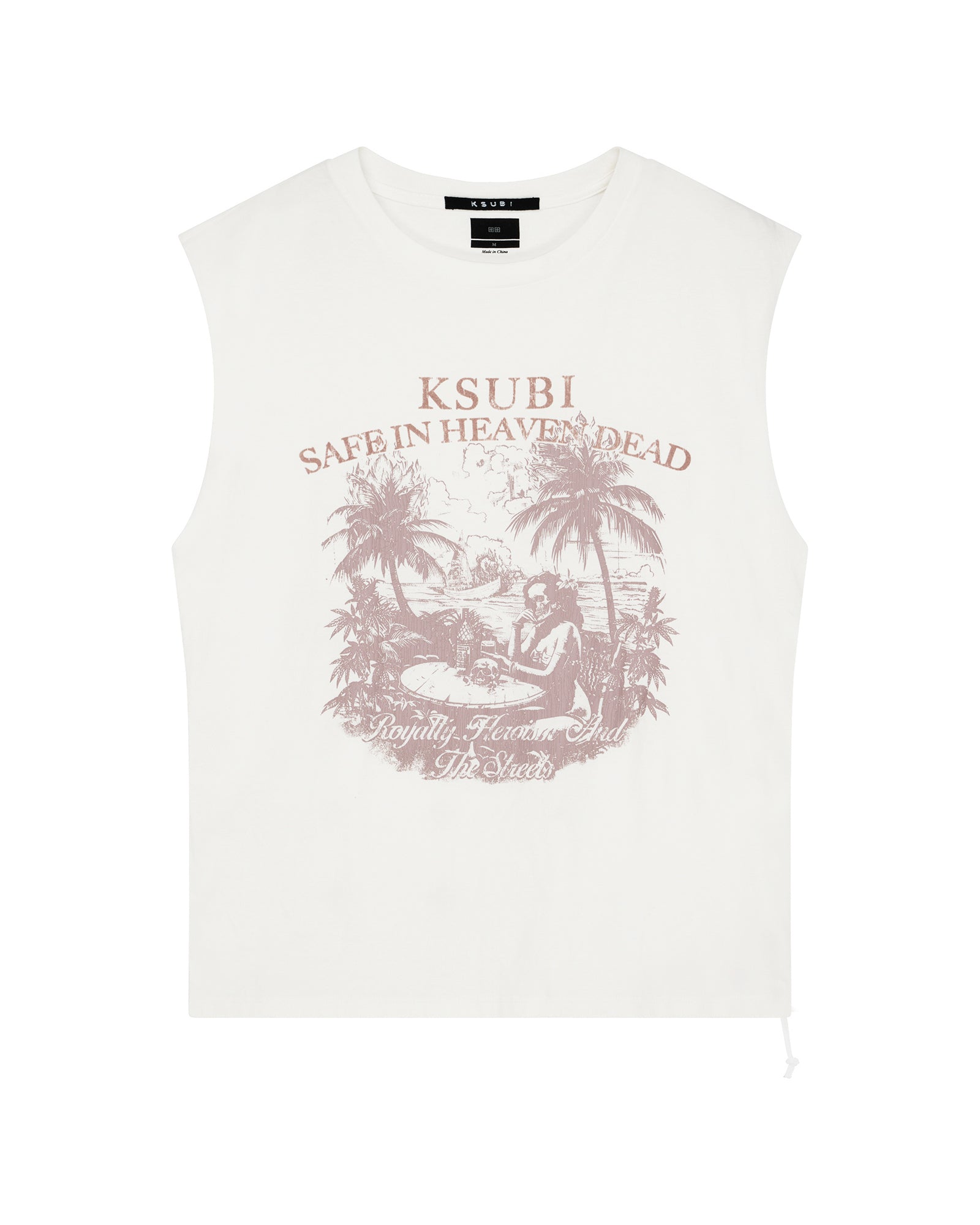 Mens Paradiso Cut Off Tee Vintage White Tees