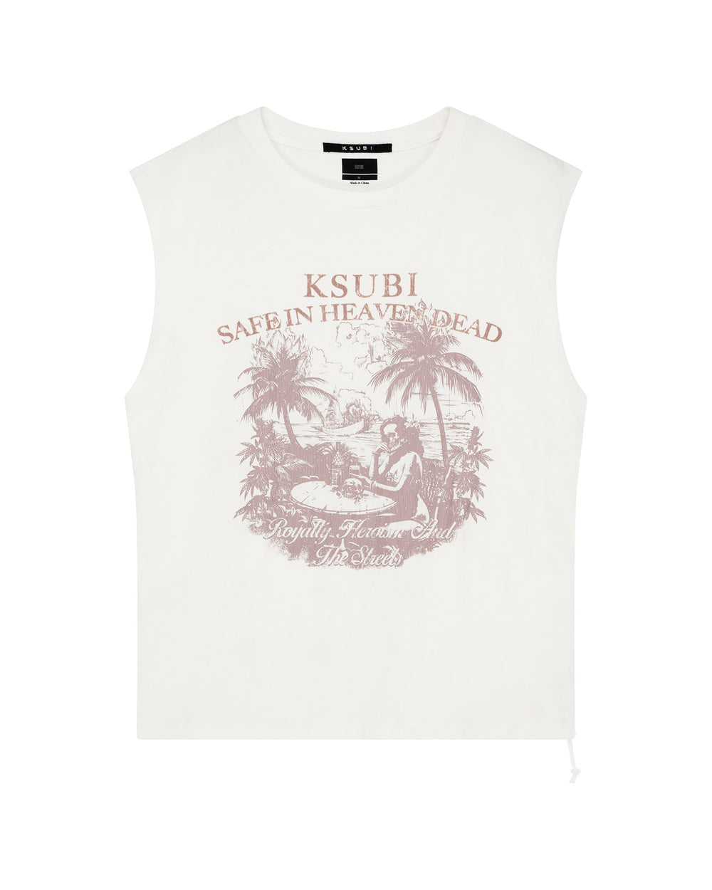 Mens Paradiso Cut Off Tee Vintage White Tees