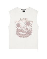 Mens Paradiso Cut Off Tee Vintage White Tees