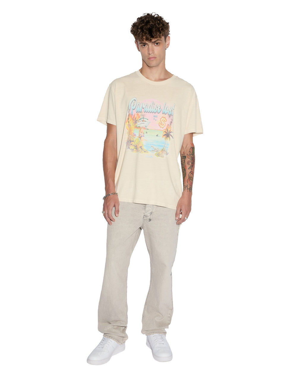 Paradise Biggie Short Sleeve Mens T-Shirt - Dusty Desert