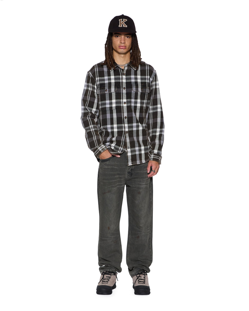 Mens Rosebowl Ls Shirt 1999 Black Check Shirts