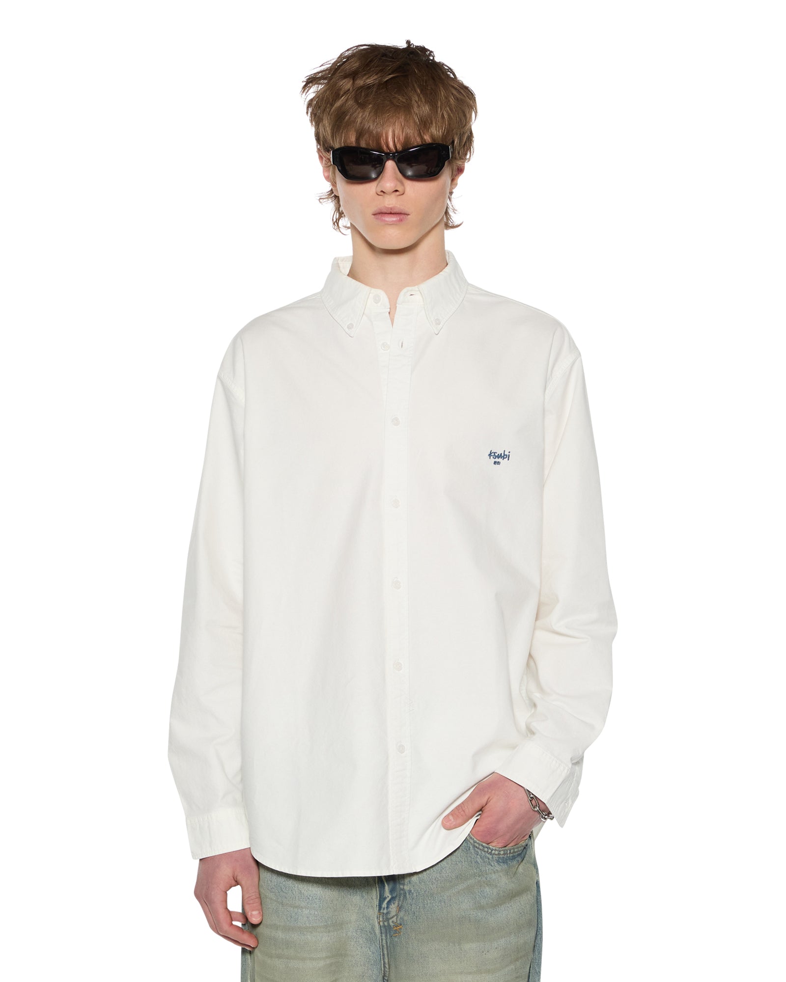 Mens Ksignature Button Down Ls Shirt White Shirts