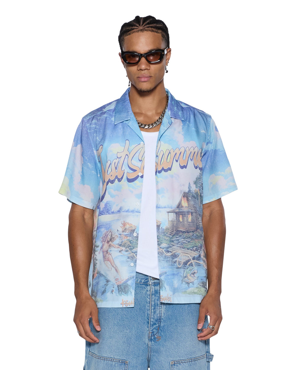 Mens Last Summer Ss Resort Shirt Multi Shirts