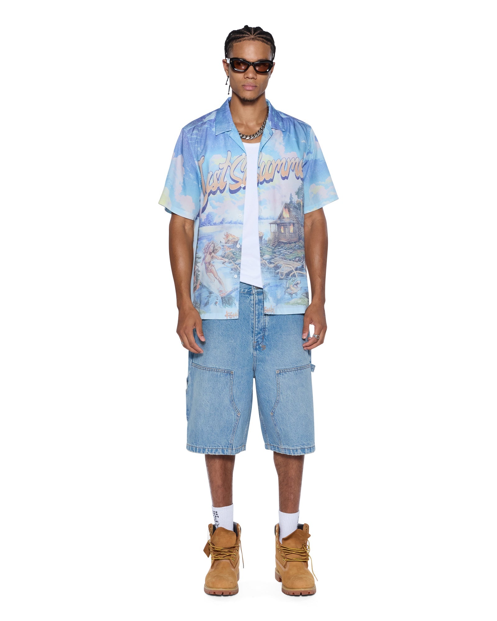 Mens Last Summer Ss Resort Shirt Multi Shirts