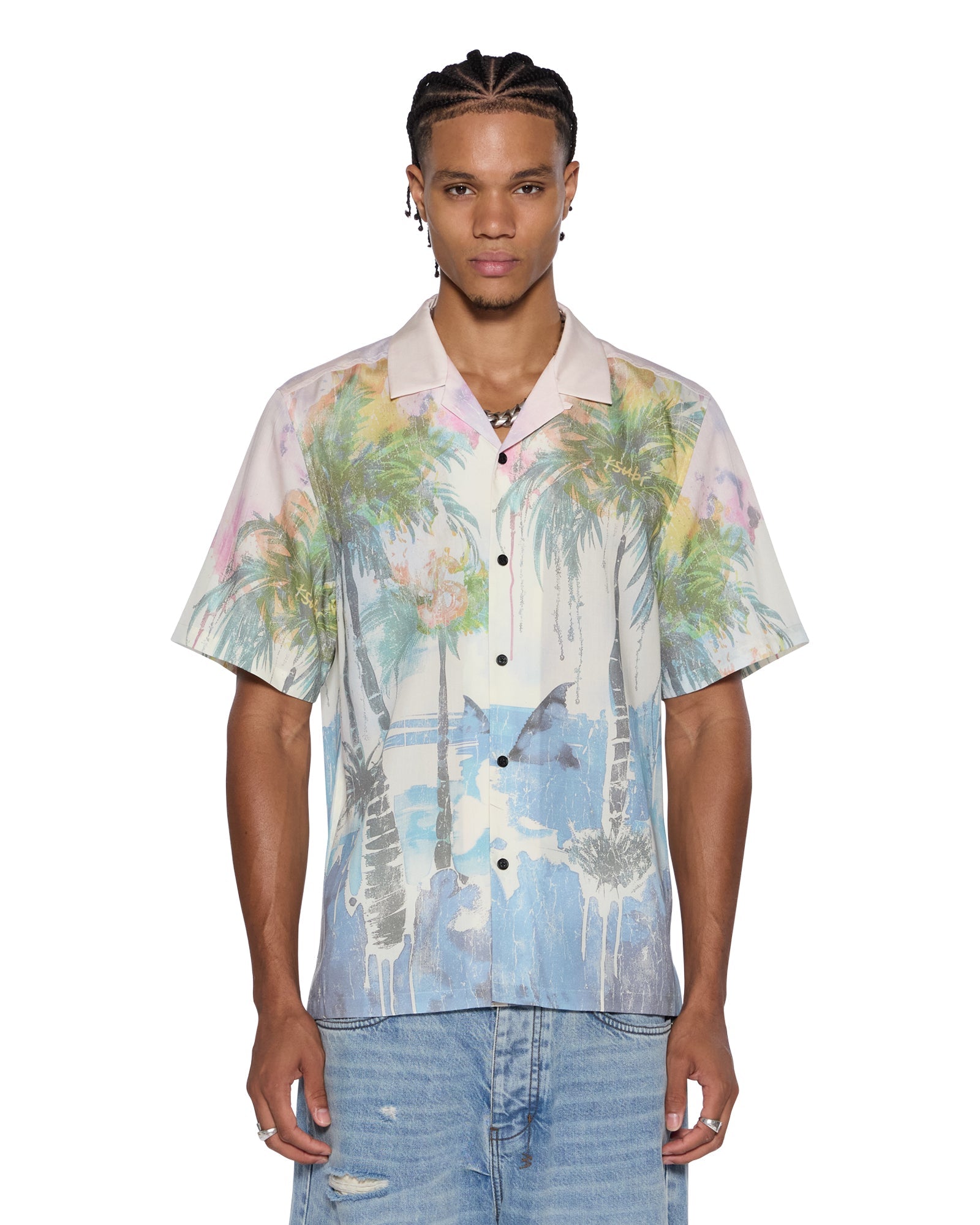 Mens Poolside Ss Resort Shirt Multi Shirts