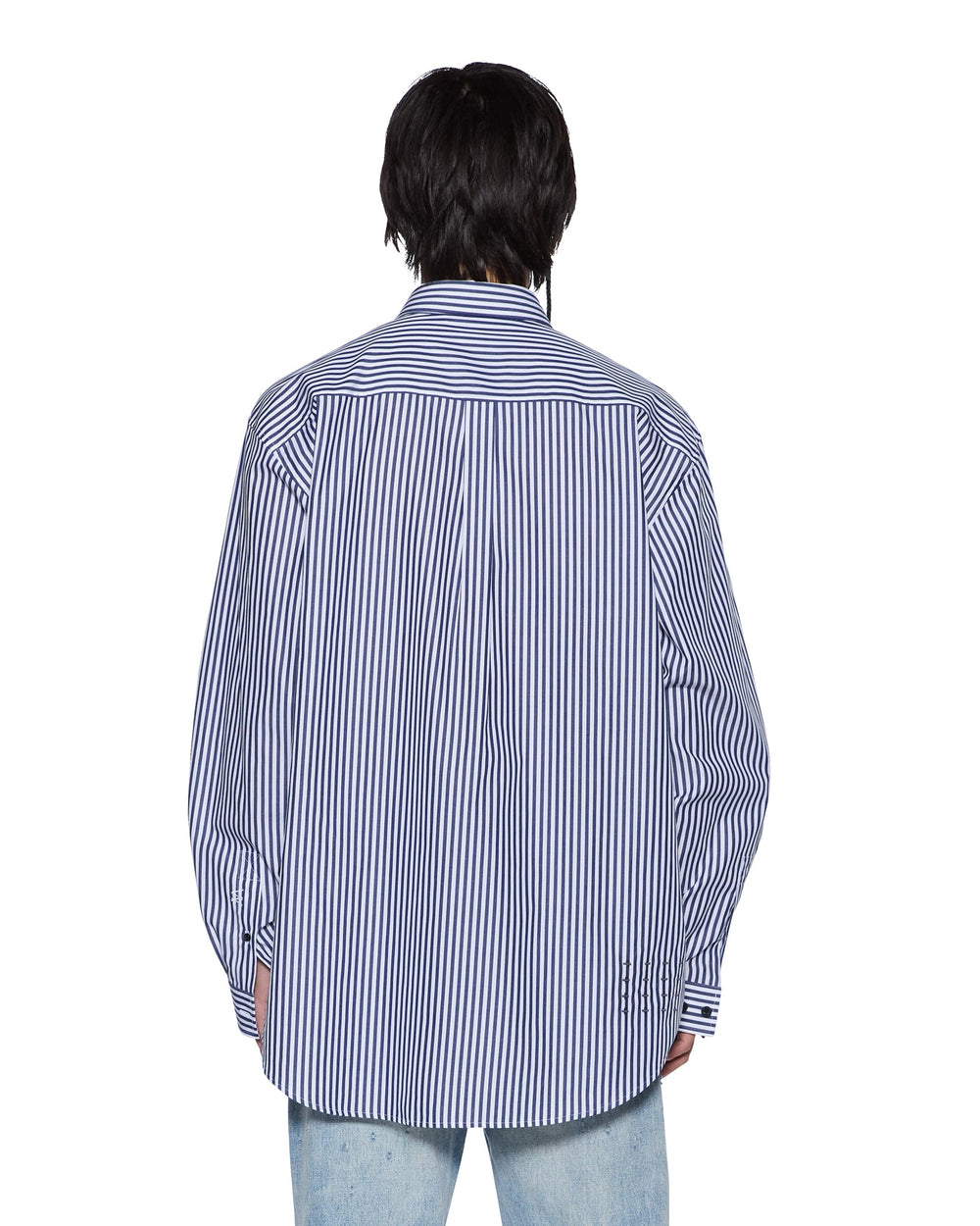Mens Ksignature Ls Shirt White Stripe Shirts