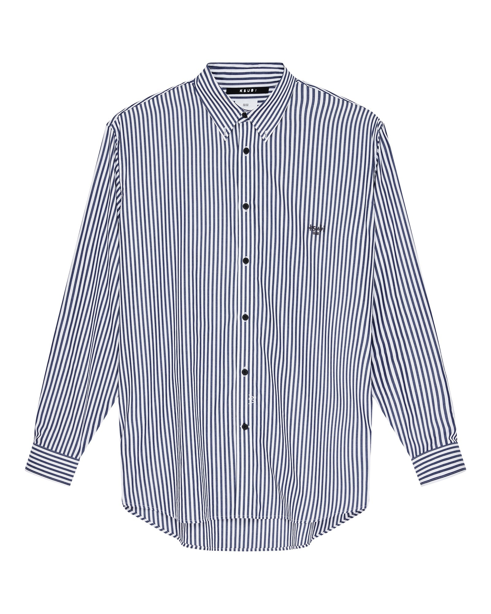 Mens Ksignature Ls Shirt White Stripe Shirts