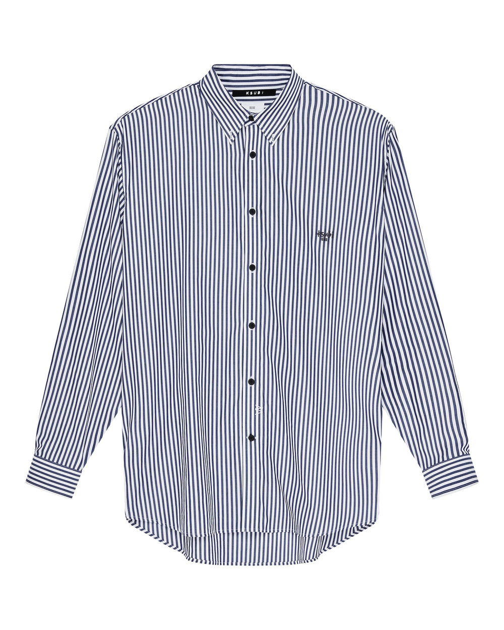 Mens Ksignature Ls Shirt White Stripe Shirts