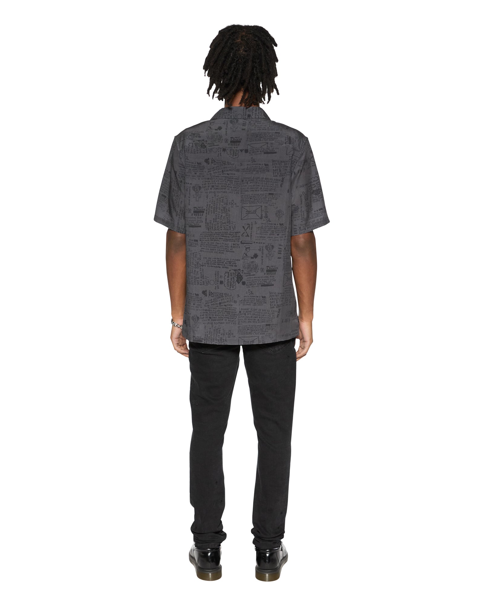 Verses Black Short Sleeve Resort Shirt