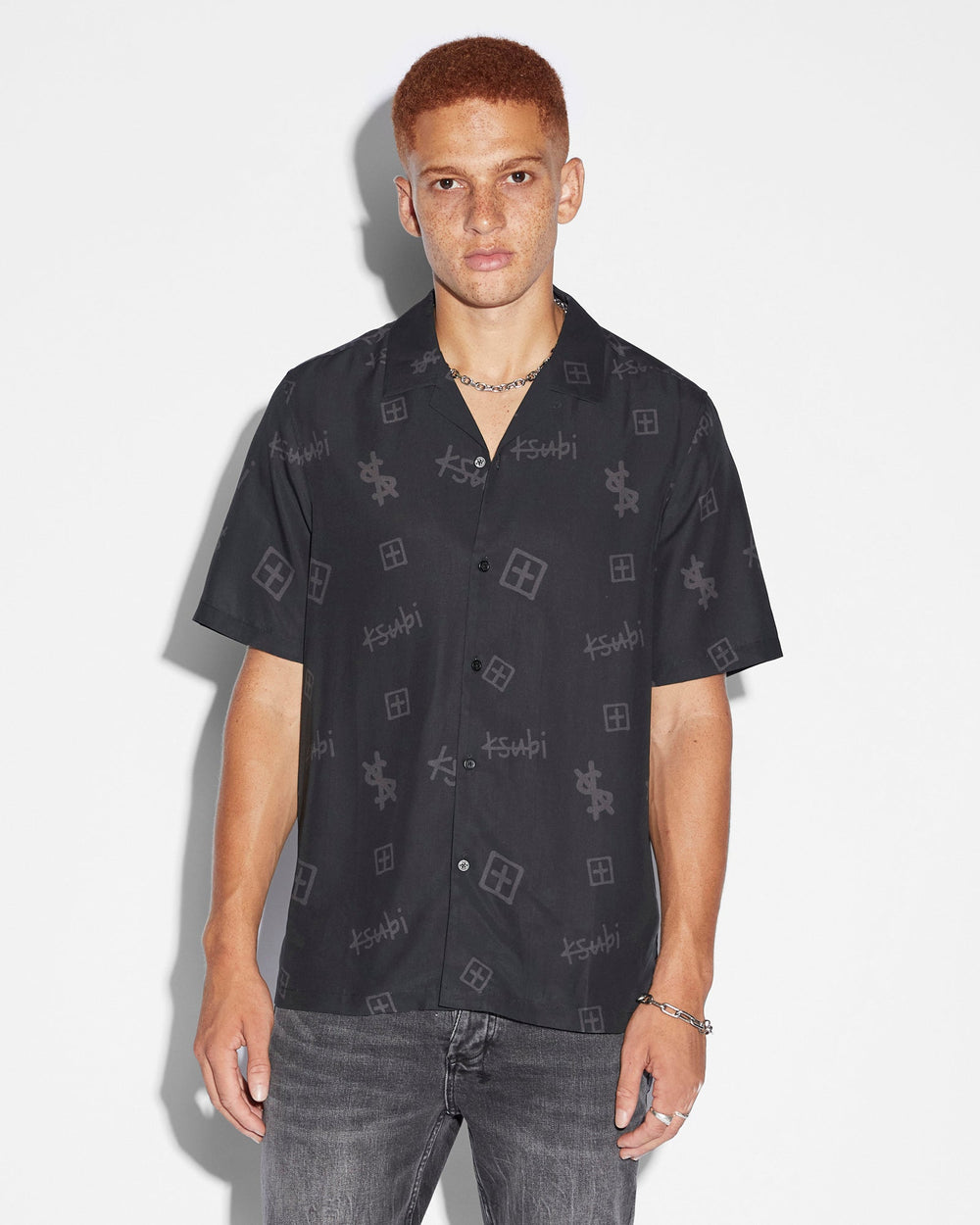 Kash Box Resort Short Sleeve Mens Shirt - Coal Grey