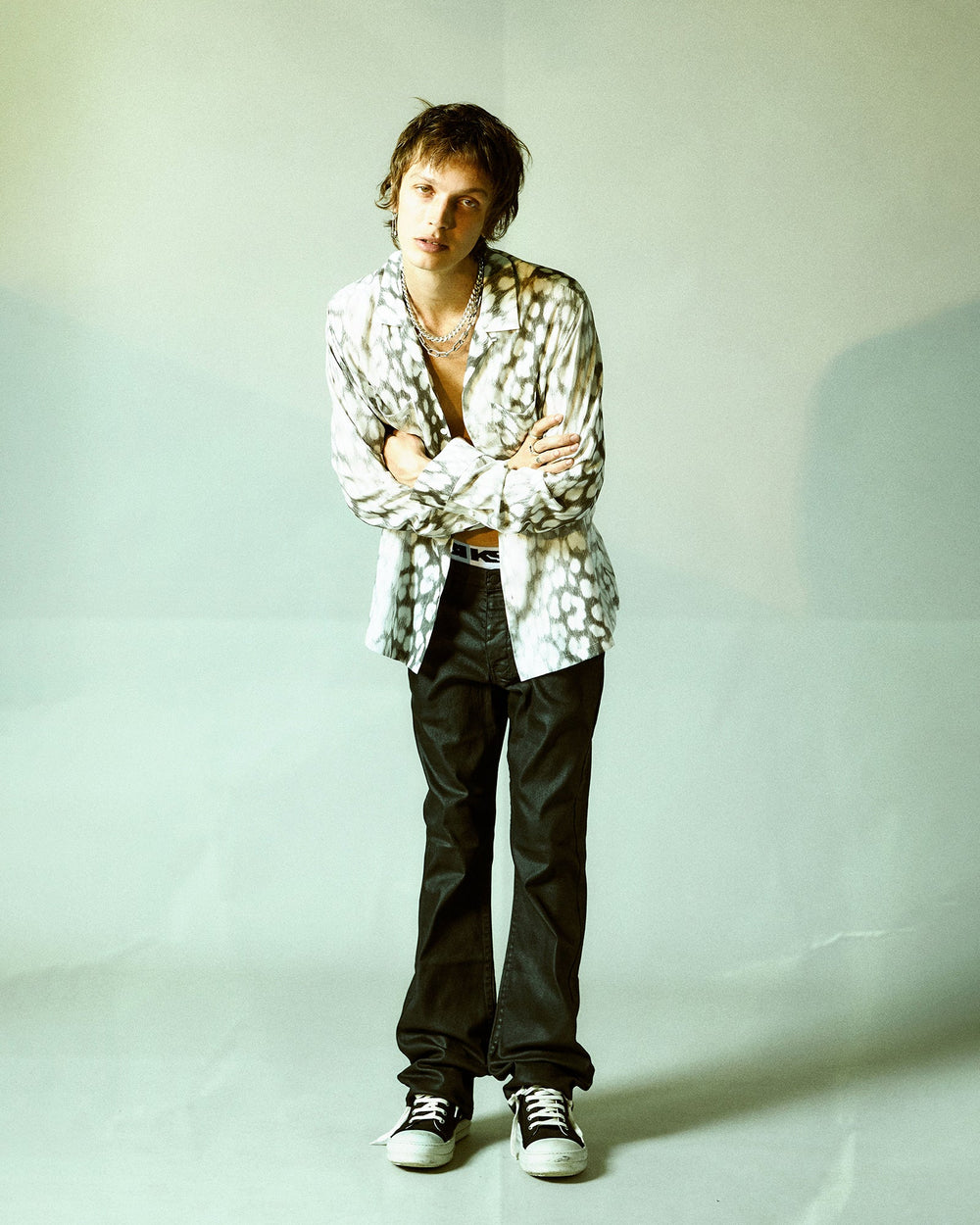 Leo Portal Resort Long Sleeve Button Up Shirt - Grey