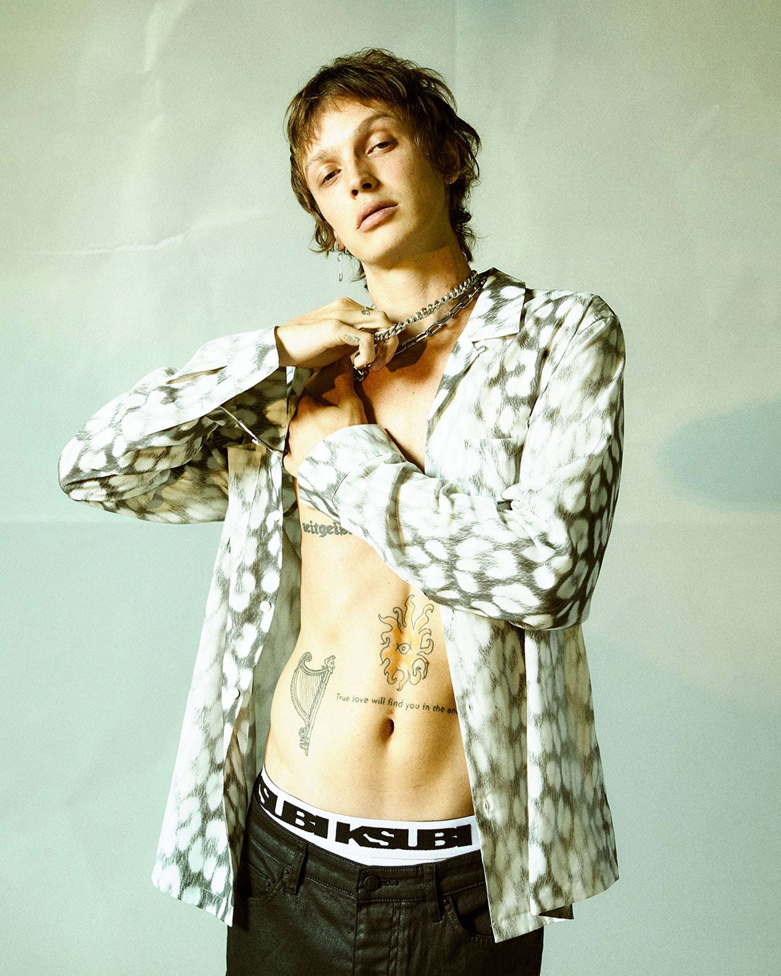 Leo Portal Resort Long Sleeve Button Up Shirt - Grey