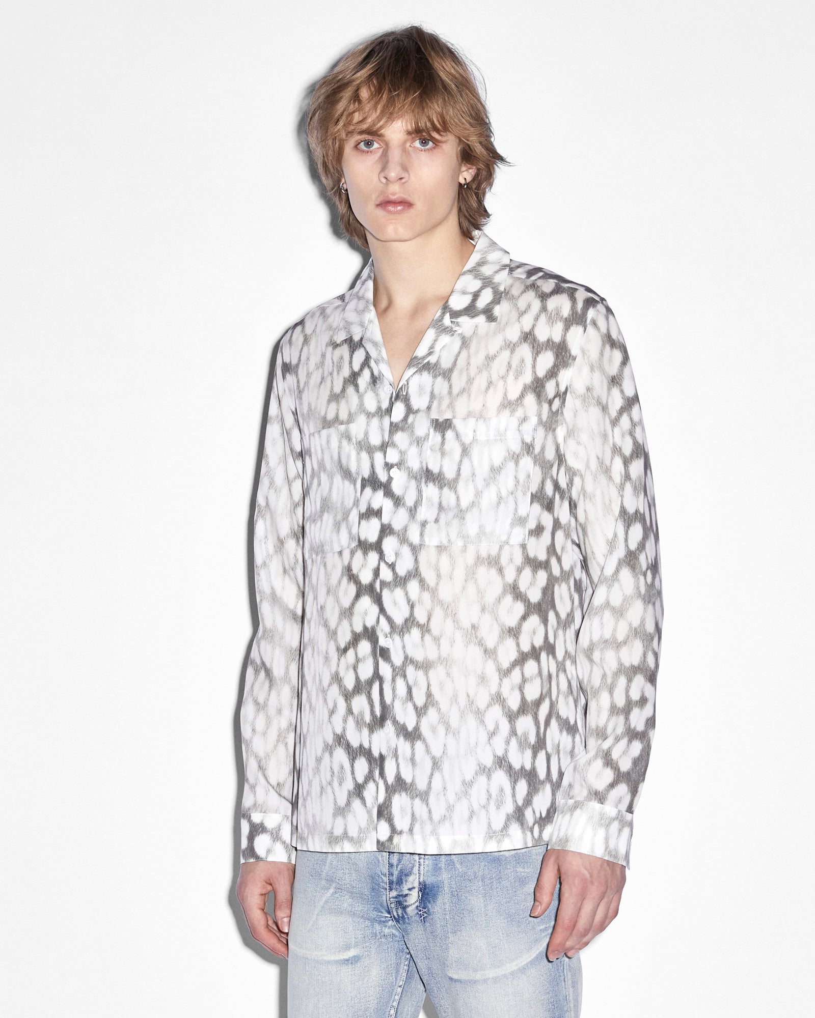 Leo Portal Resort Long Sleeve Button Up Shirt - Grey