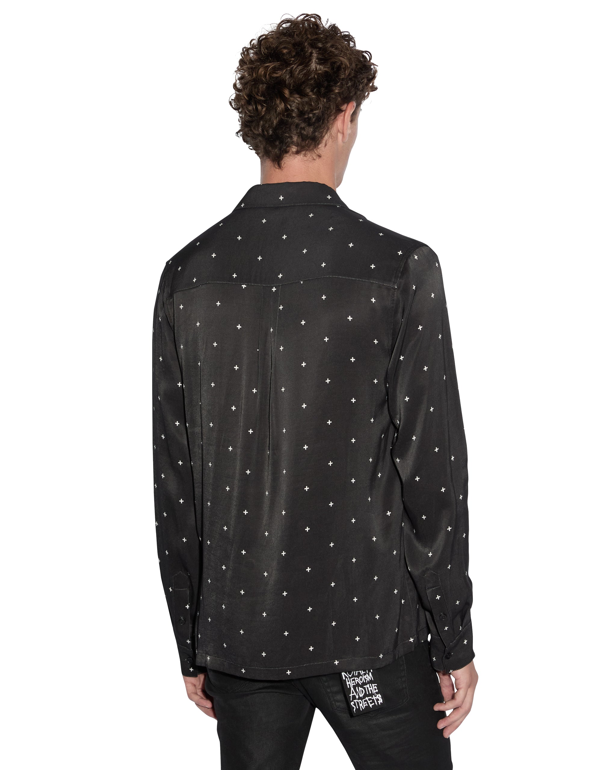 Polka Plus Long Sleeve Shirt - Black