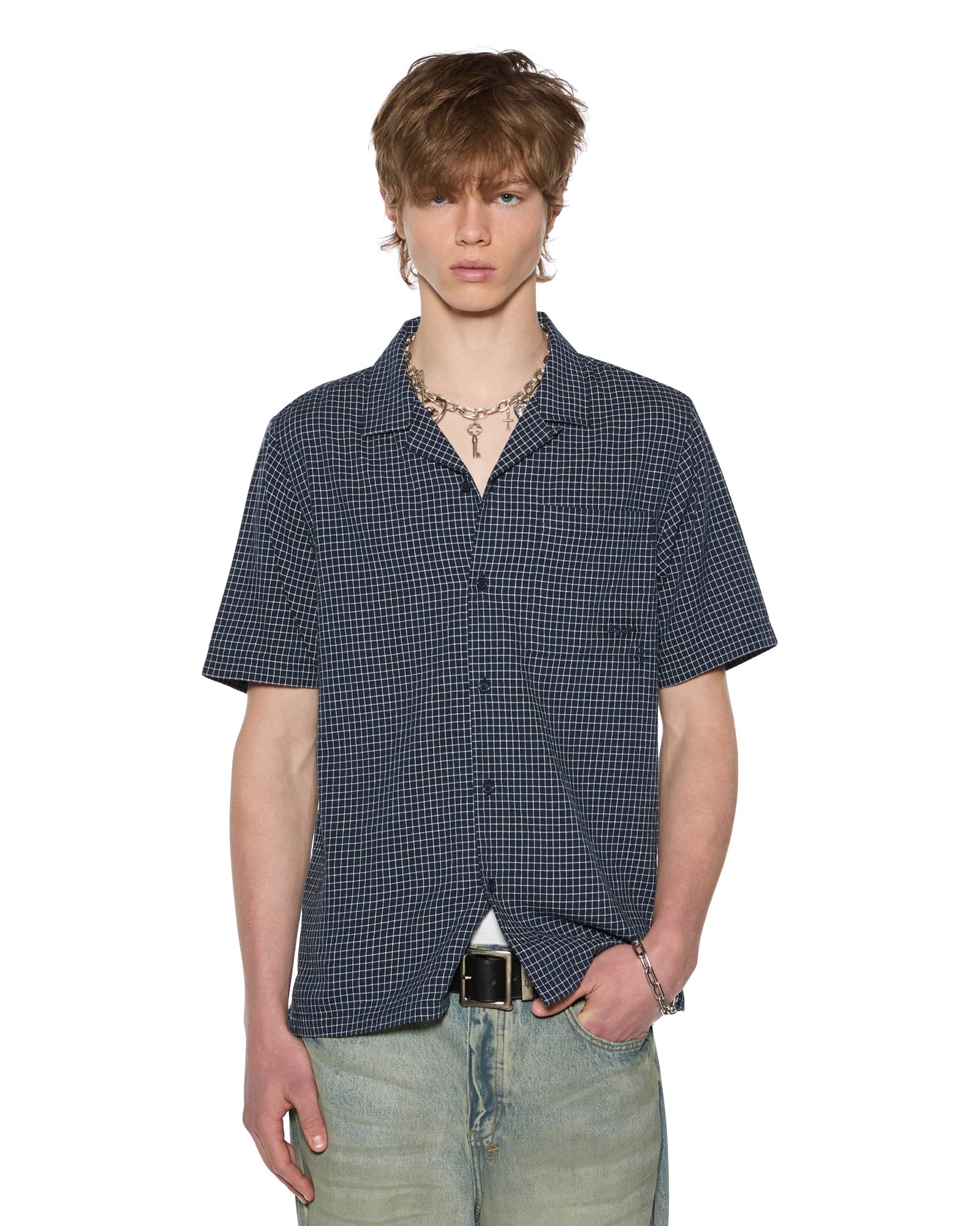 Mens 1999 Diner Ss Shirt Navy Shirts