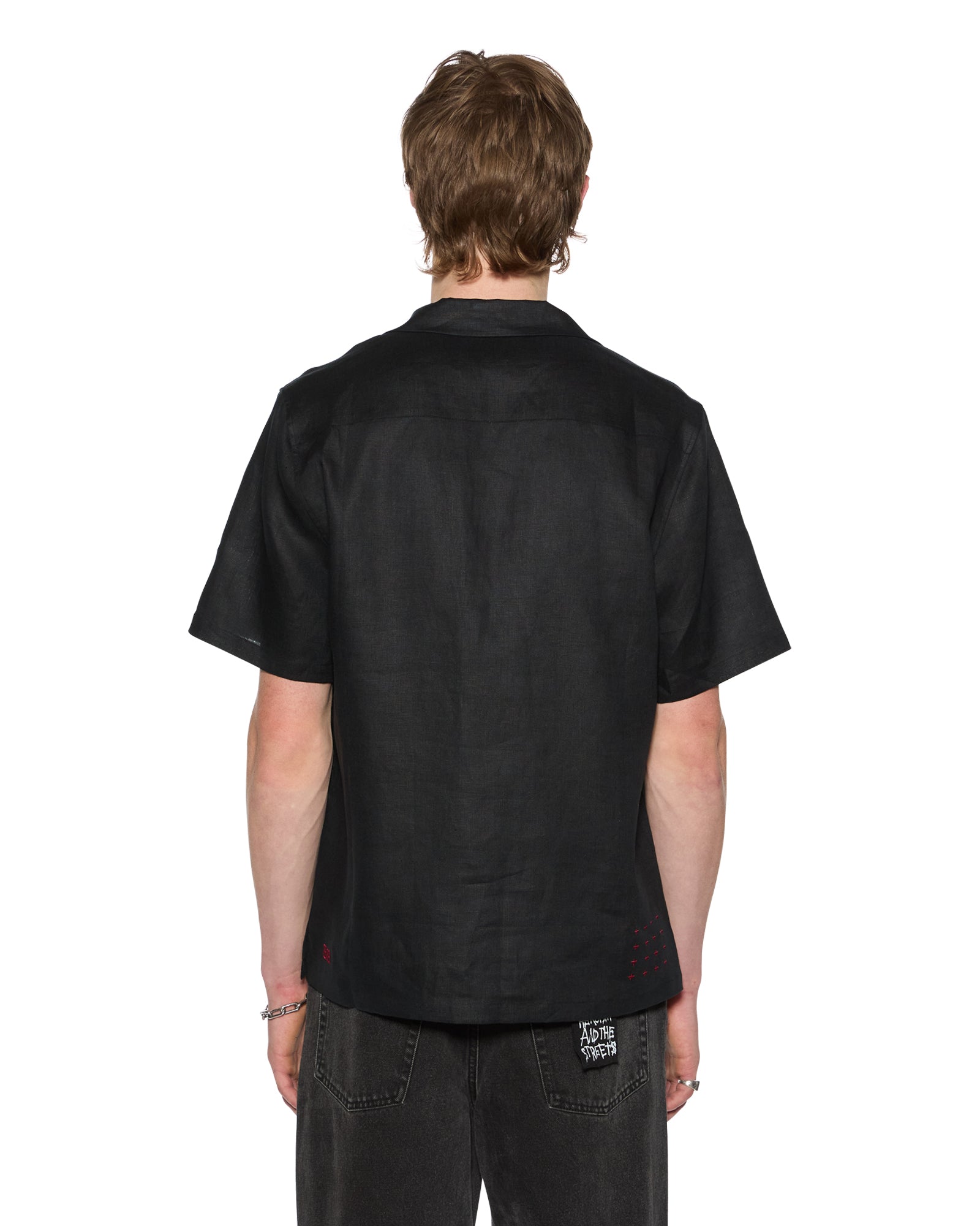 Mens Costa Resort Ss Shirt Black Shirts