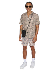 Confused Resort Short Sleeve Mens Shirt - Leopard Print