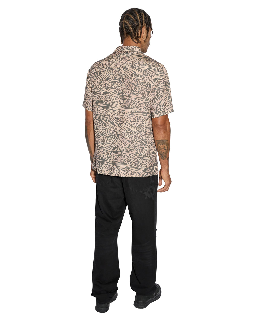 Confused Resort Short Sleeve Mens Shirt - Leopard Print