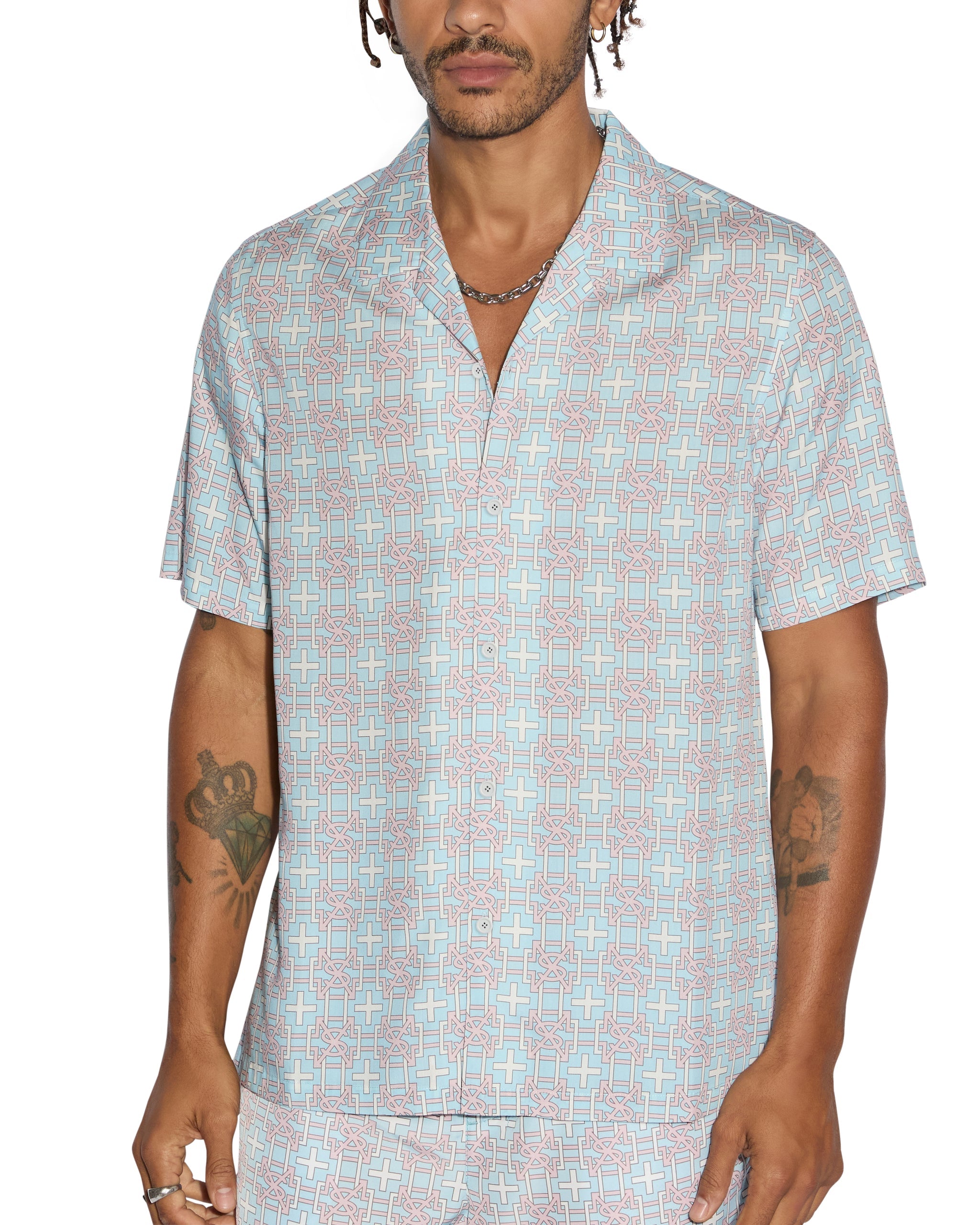 Plus Resort Short Sleeve Mens Shirt - Paradise Print