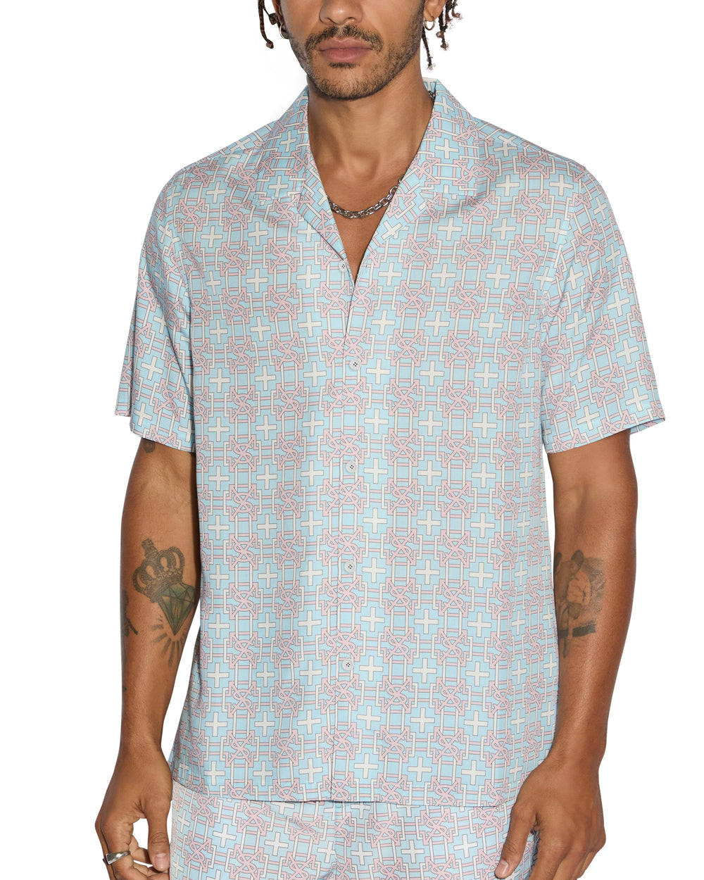 Plus Resort Short Sleeve Mens Shirt - Paradise Print