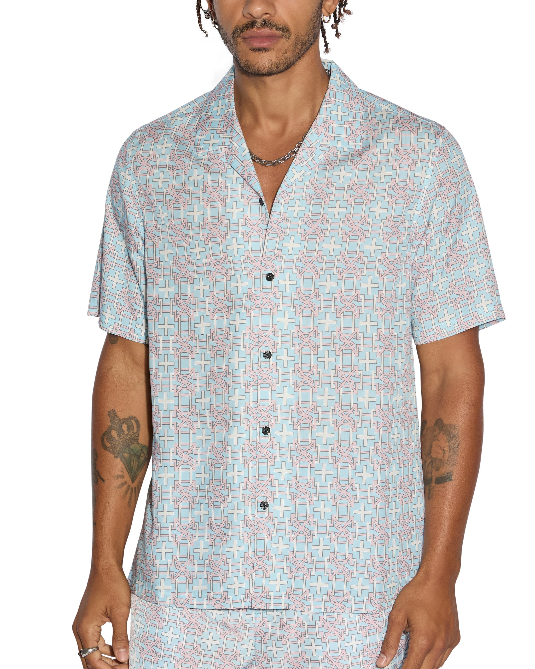Plus Resort Short Sleeve Mens Shirt - Paradise Print