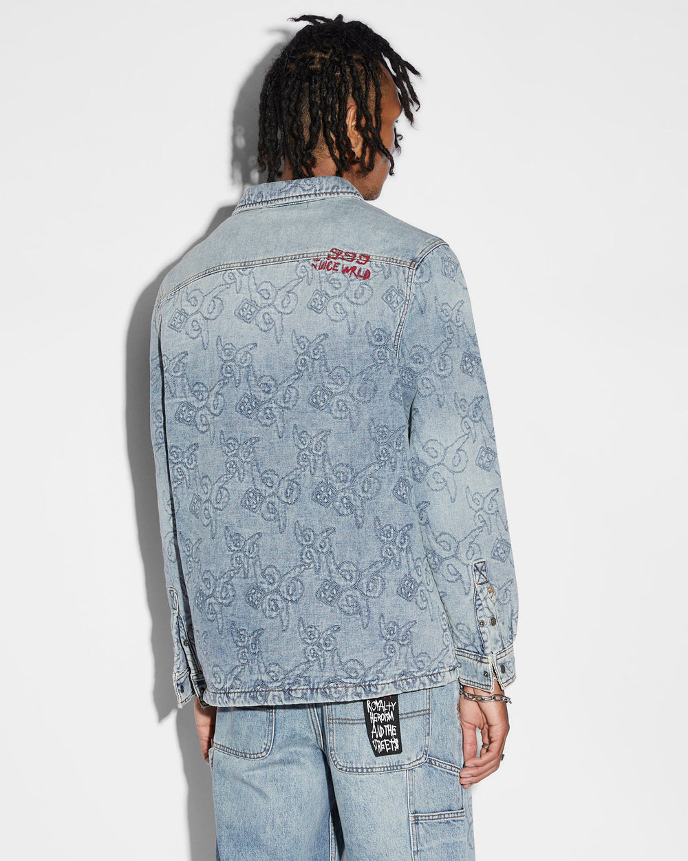 Quilted Long Sleeve Denim Shirt K9 - Stoned Blue