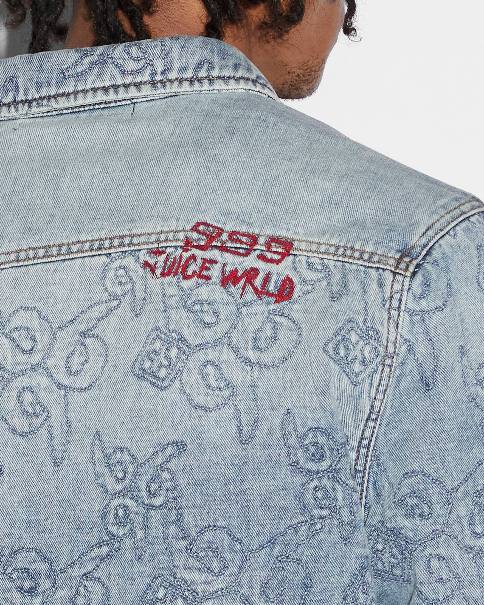 Quilted Long Sleeve Denim Shirt K9 - Stoned Blue