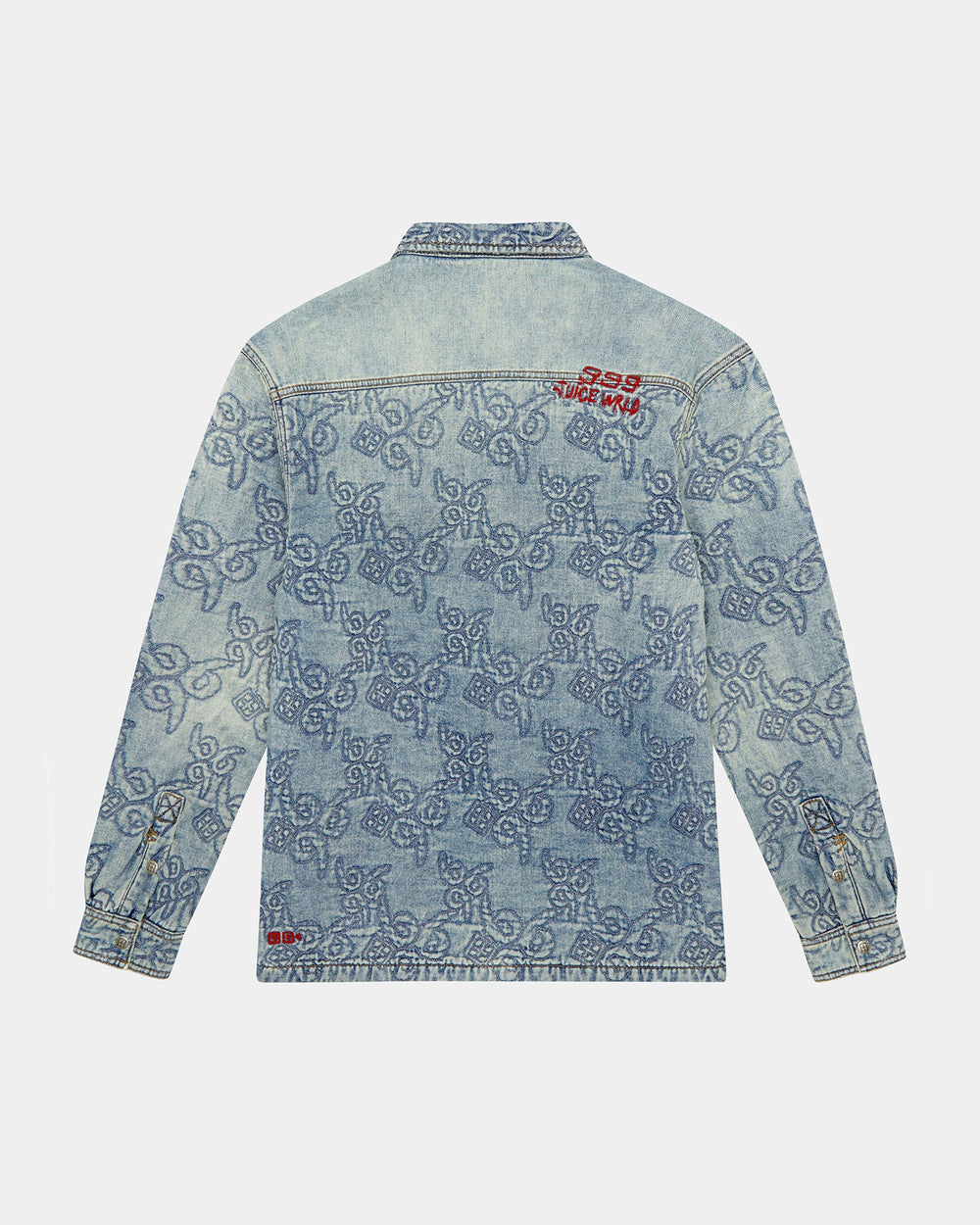 Quilted Long Sleeve Denim Shirt K9 - Stoned Blue