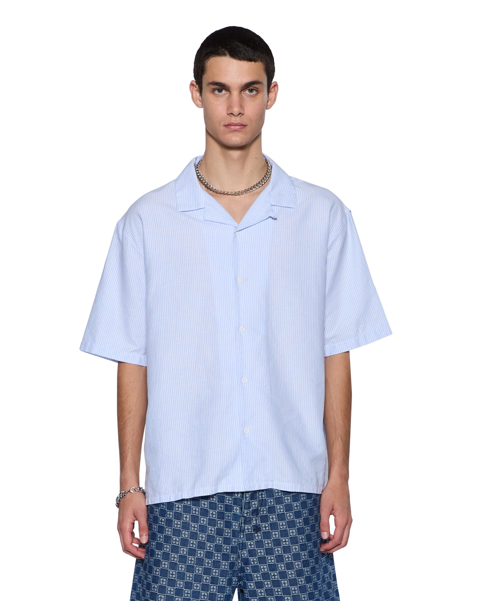 Mens Caring Diner Ss Shirt Tru Stripe Shirts