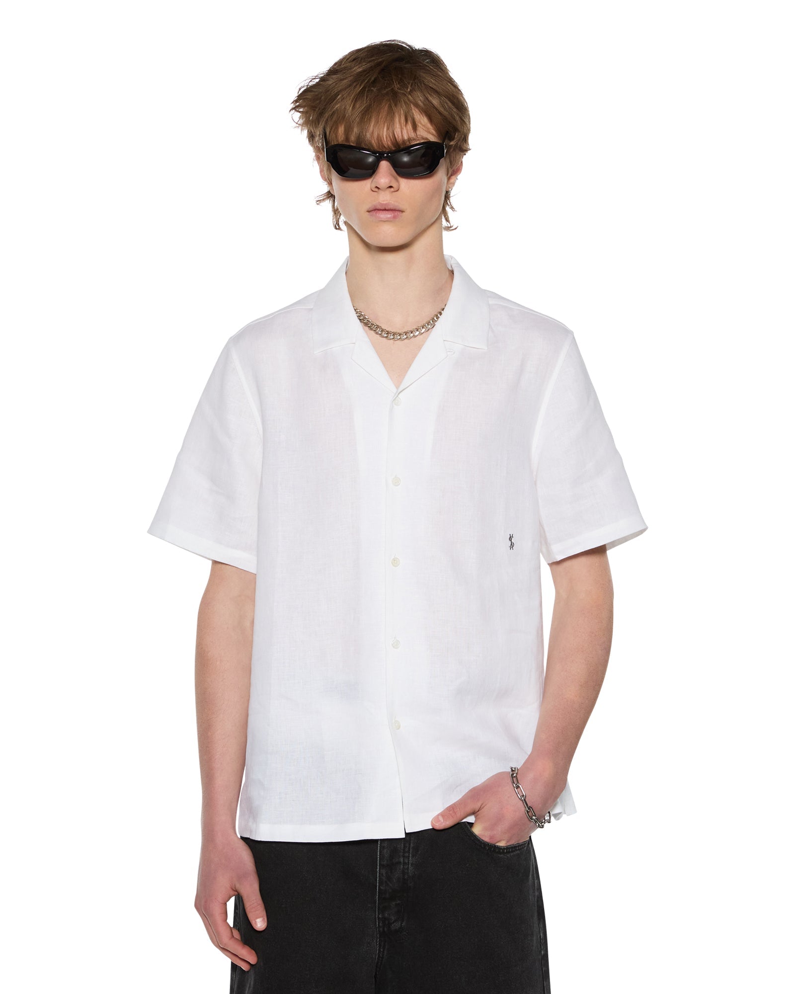 Mens Costa Resort Ss Shirt White Shirts