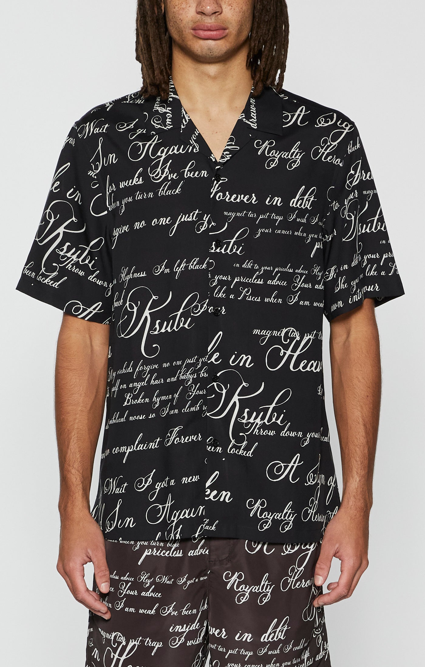Mens Kursed Resort Ss Shirt Black Shirts
