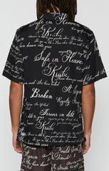 Mens Kursed Resort Ss Shirt Black Shirts