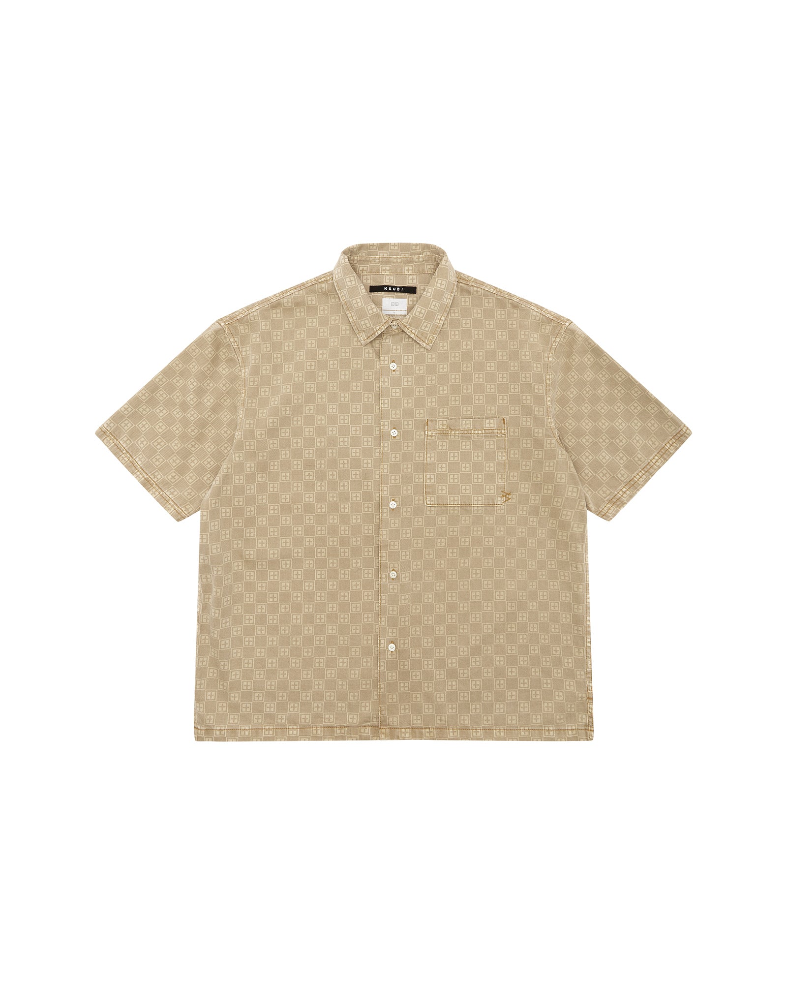 Box Tan Denim Short Sleeve Shirt