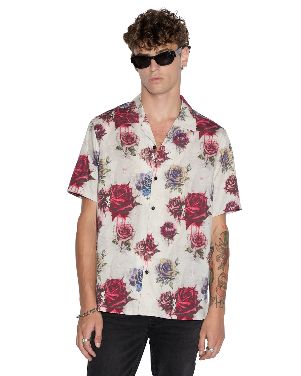 Graff Rose Resort Short Sleeve Mens Shirt - Multi Print
