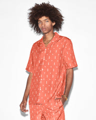 Allstar Resort Short Sleeve Button Up Shirt - Orange