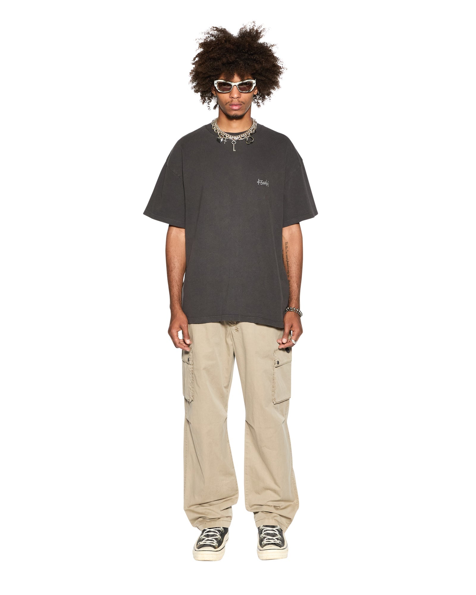 Krush Mid Rise Straight Leg Cargo Pant Fog - Overdyed Khaki
