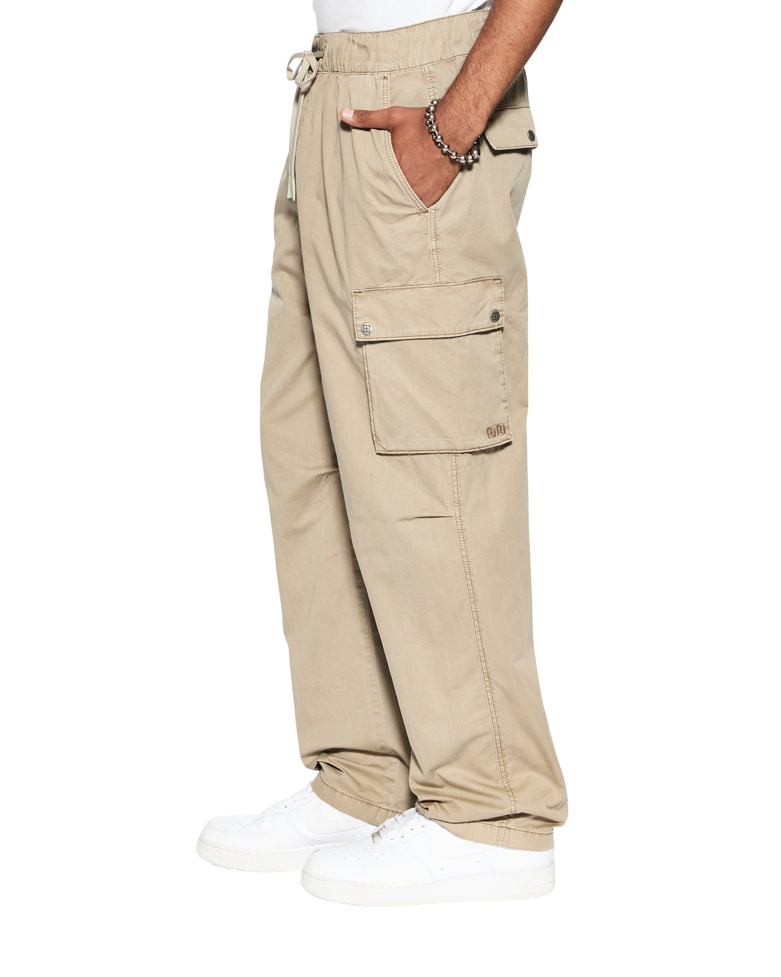 Krush Mid Rise Straight Leg Cargo Pant Fog - Overdyed Khaki