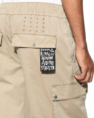 Krush Mid Rise Straight Leg Cargo Pant Fog - Overdyed Khaki