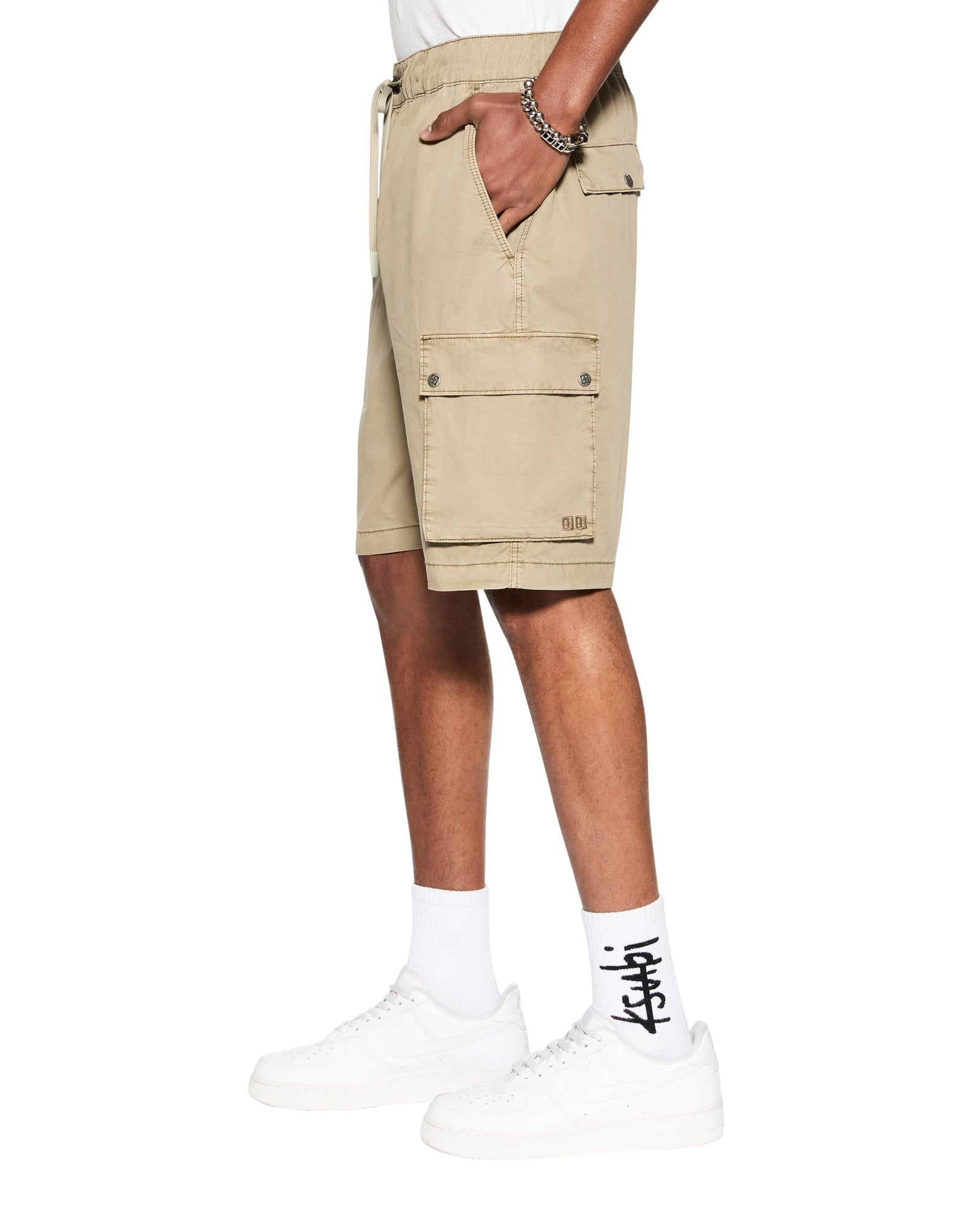 Krush Mid Rise Cargo Short - Overdyed Khaki